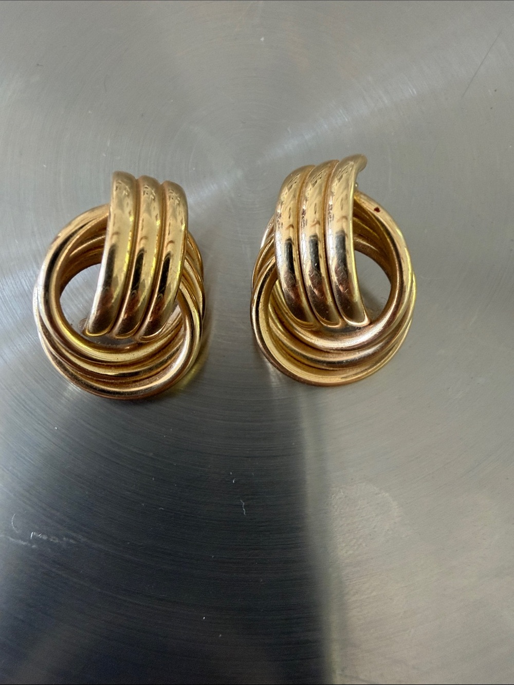 14kt Gold Vintage Love Knot Stud Earrings - Elegant Women's Jewelry